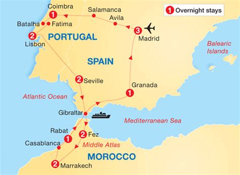 map of spain and portugal and morocco